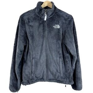 The North Face Women's Full Zip Jacket Gray Osito Logo Cozy Teddy Fleece Size S